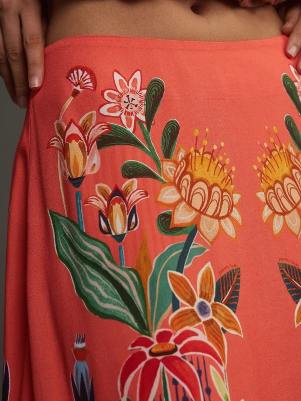 Farm Rio Slip Skirt Midi Size L - Picture 5 of 10